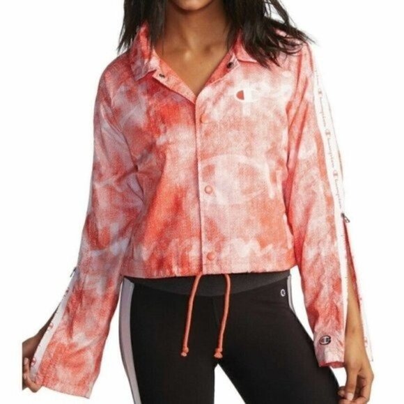 NEW Champion Orange Coaches Windbreaker Jacker Size Medium - Picture 1 of 8